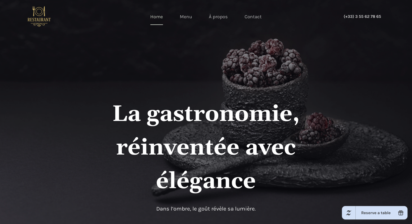 Création d’un site web pour restaurant